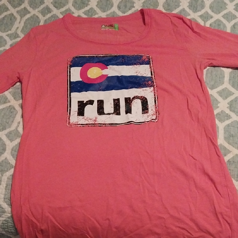 Pink Long Sleeve Tee with Graphic Design